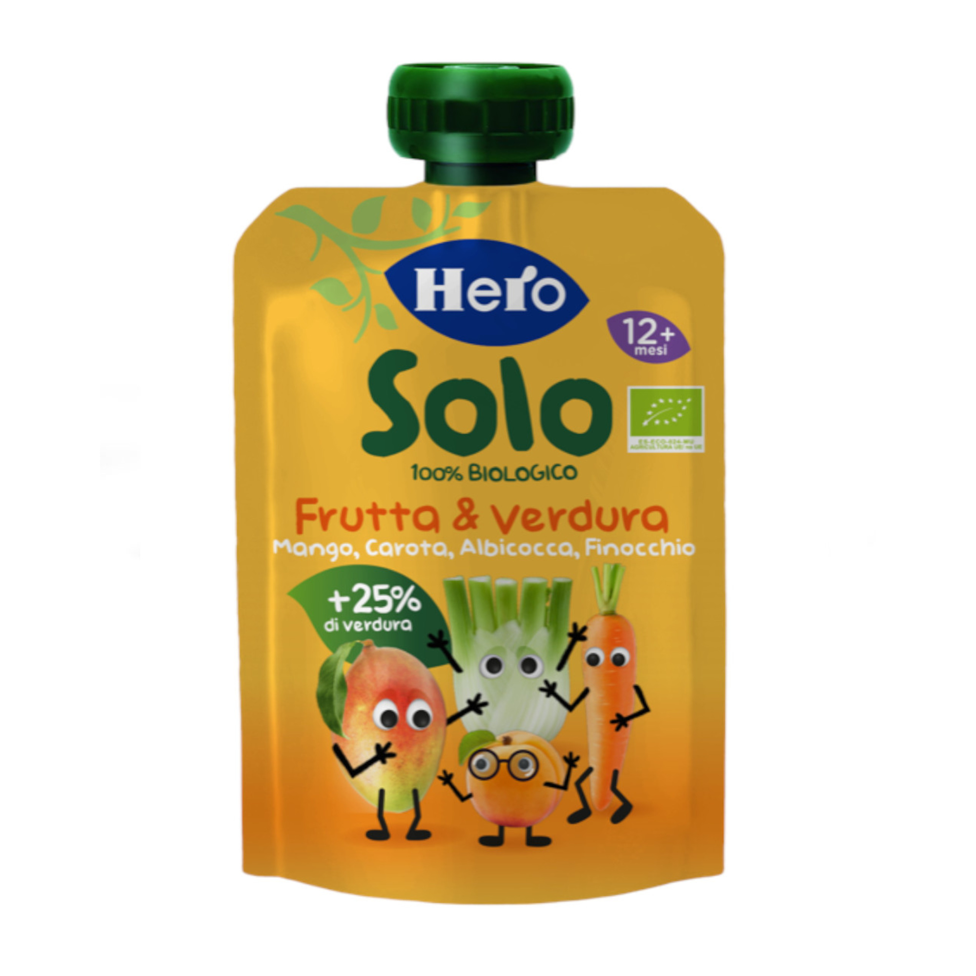 Hero Solo Pouch mango carota albicocca pouch 100g 12 mesi