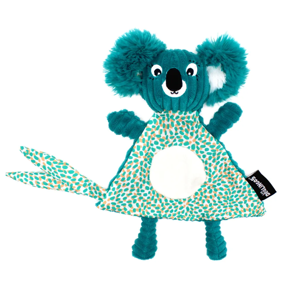 Les Deglingos Berlingos doudou koala blu verde 28 cm