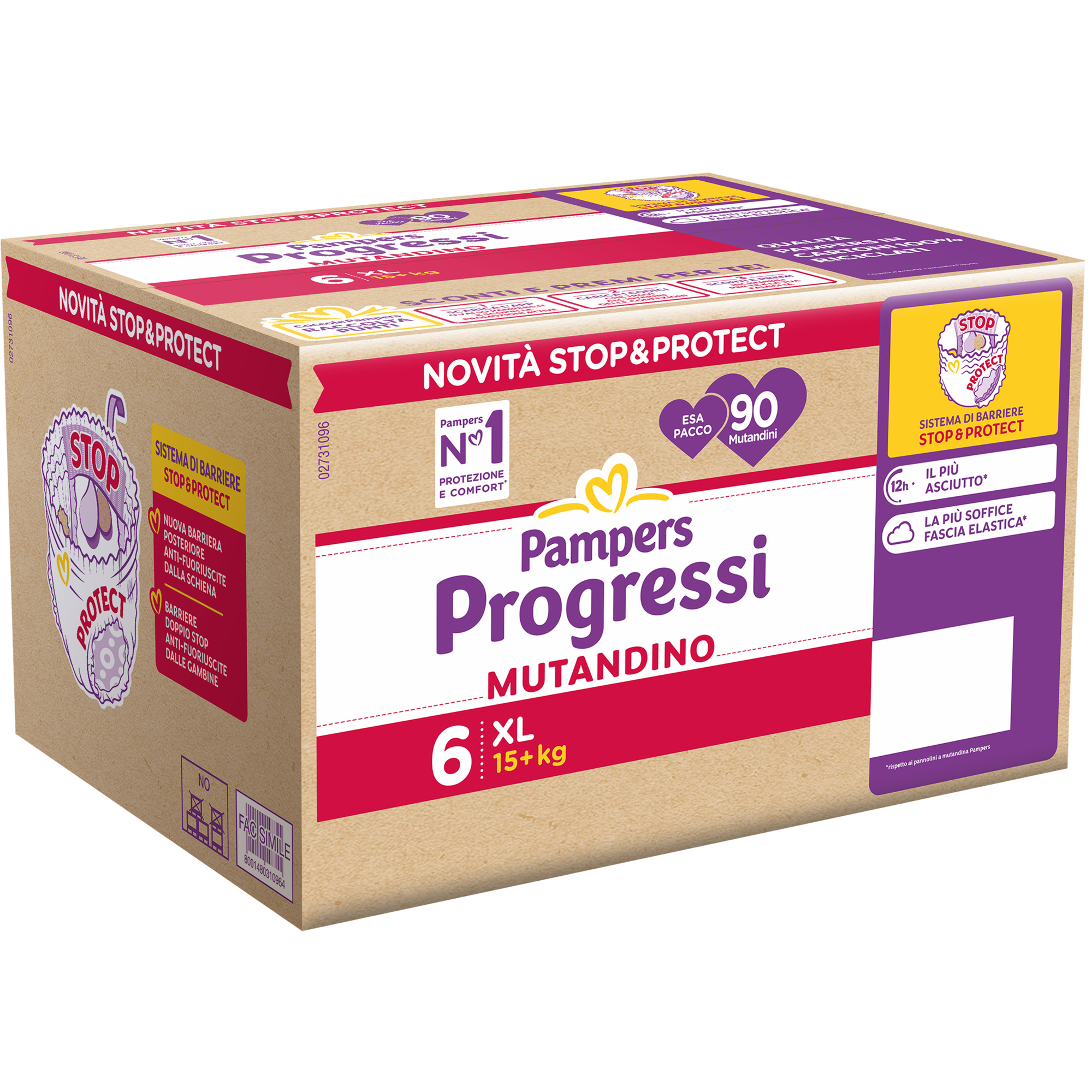 Pampers Progressi Mutandino taglia 6 pannolini mutandina 90 pz