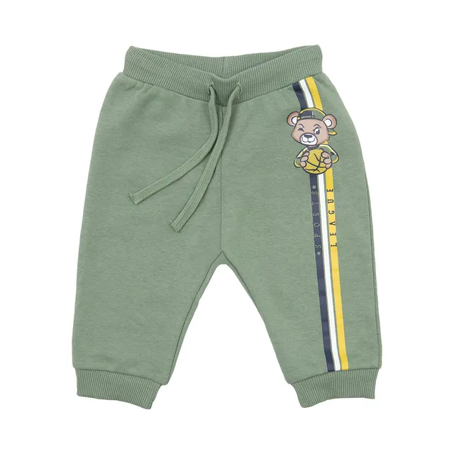 Toys Center Baby pantalone felpato bimbo verde stampa