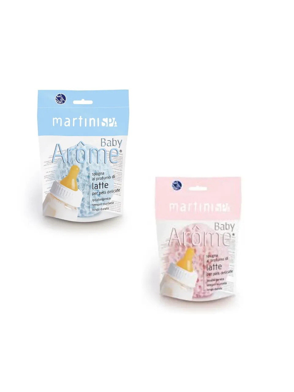 Spugna baby profumo latte rosa azzurro morbida