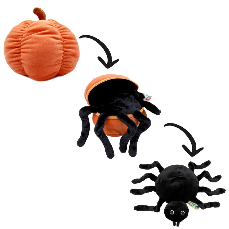Les Déglingos Flipetz Pumpet peluche ragno zucca