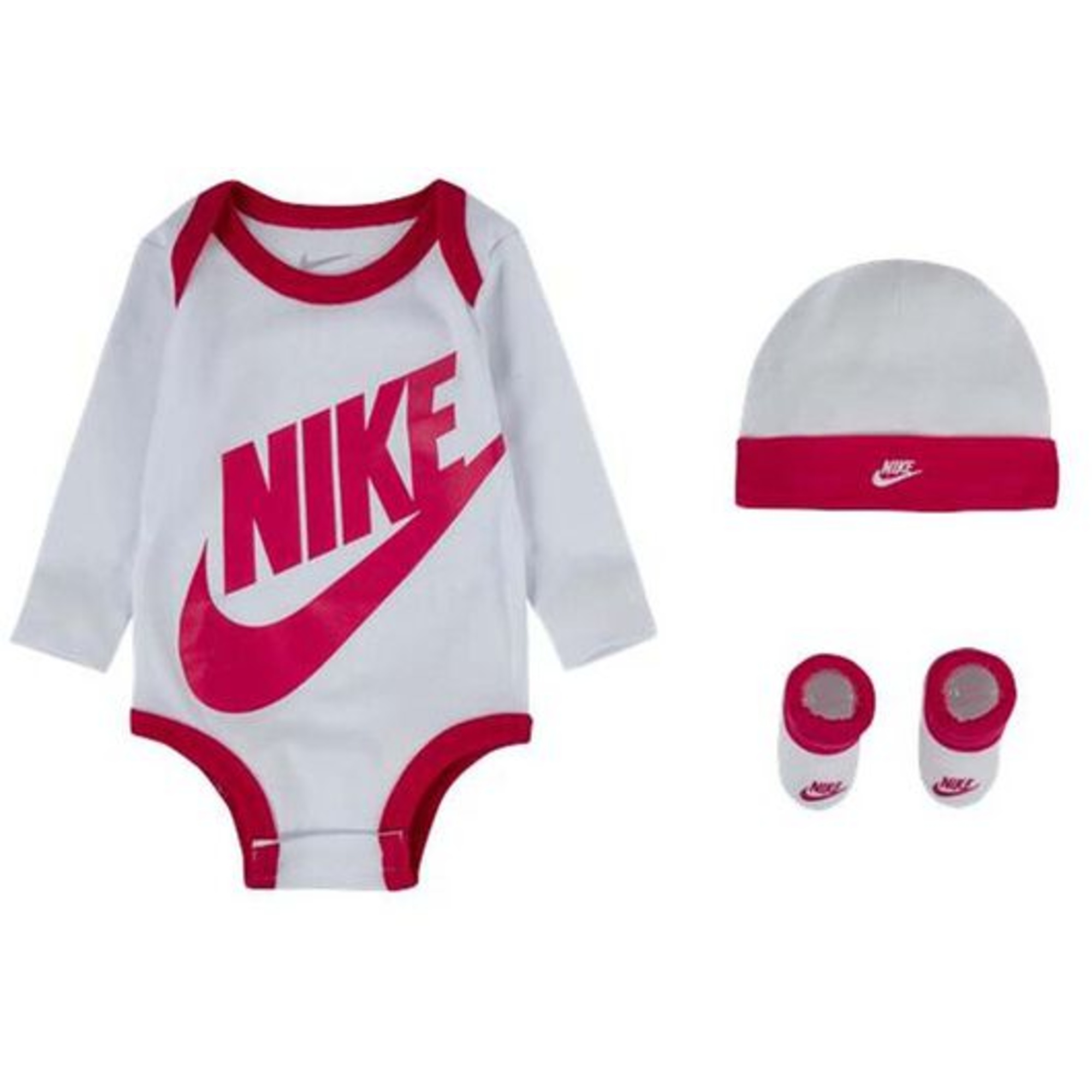 Nike set neonata body cappello babbucce rosso 3 pz bimba