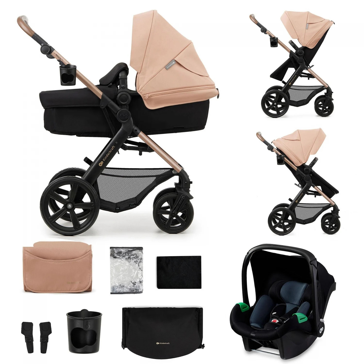 Kinderkraft Moov 2 Trio Passeggino Sand Beige 27 kg