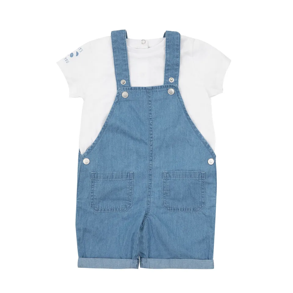 Toys Center Baby Set T-Shirt Salopette Denim Bimbo