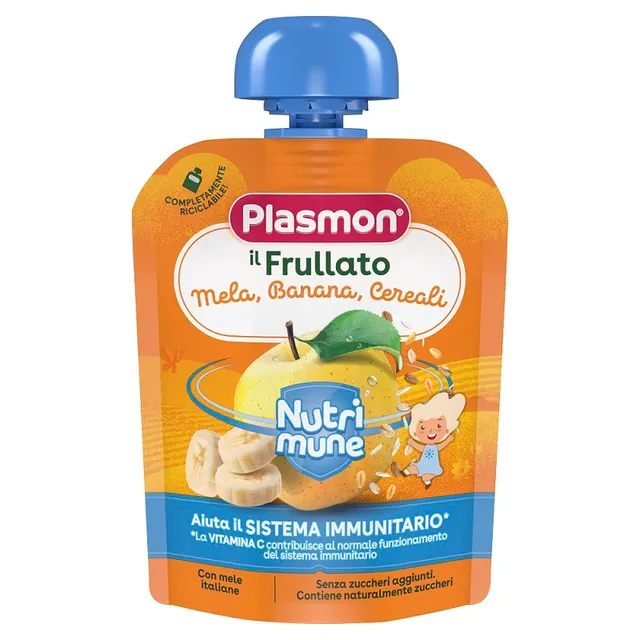Plasmon Frullato Mela Banana Cereali 85g 6 Mesi