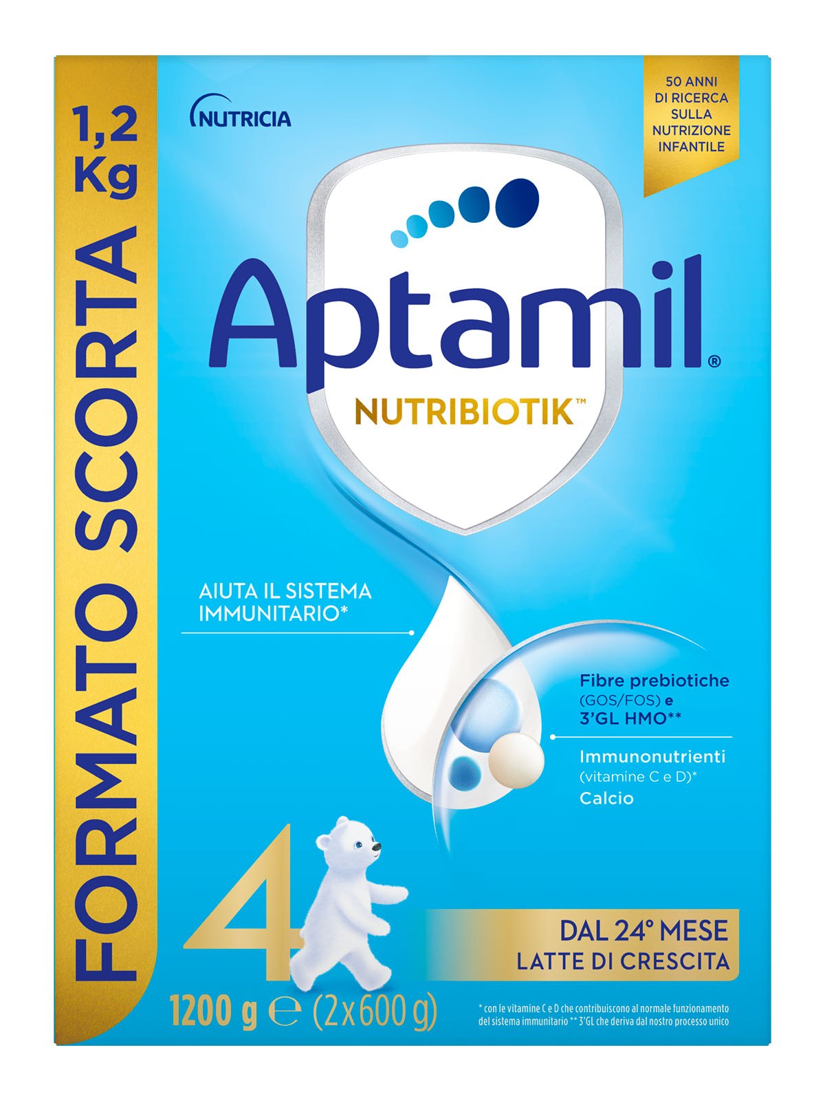 Aptamil Nutribiotik 4 latte crescita 1200 g da 12 mesi