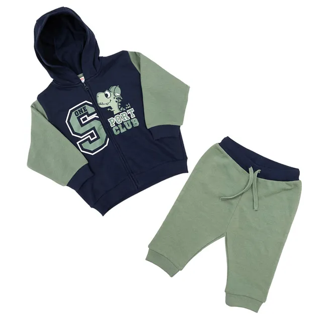Toys Center Baby set felpa pantalone bimbo blu verde 2 pezzi