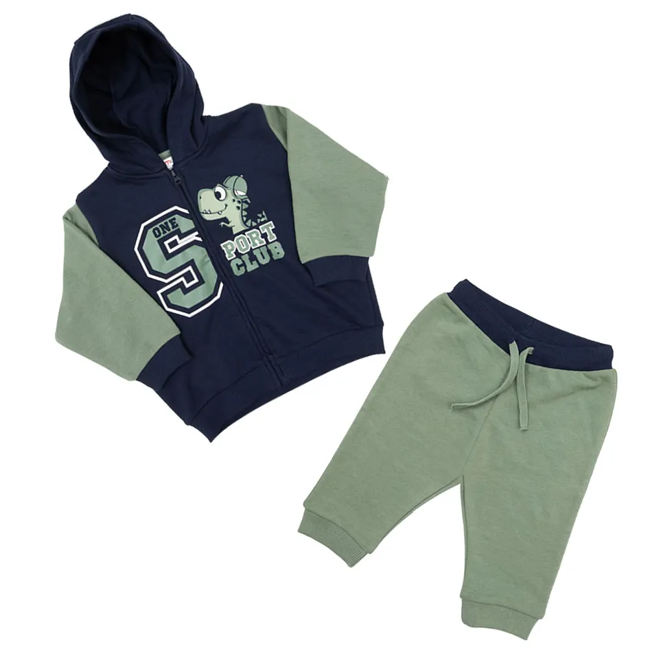 Toys Center Baby set felpa pantalone bimbo blu verde 2 pezzi