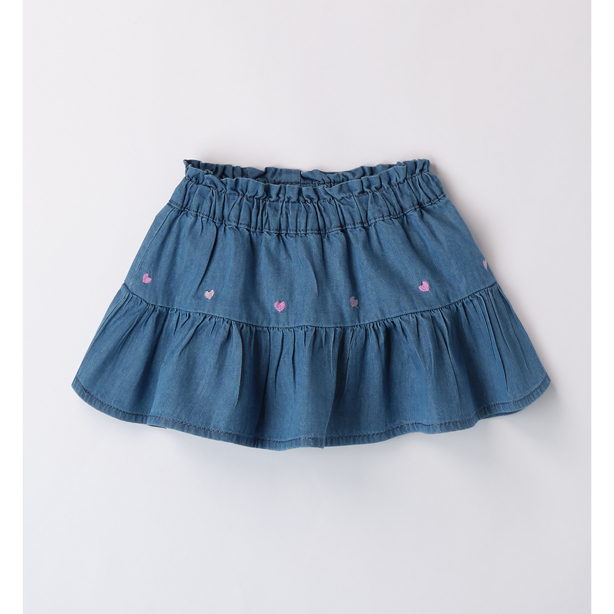 iDO gonna denim cuori bimba in cotone