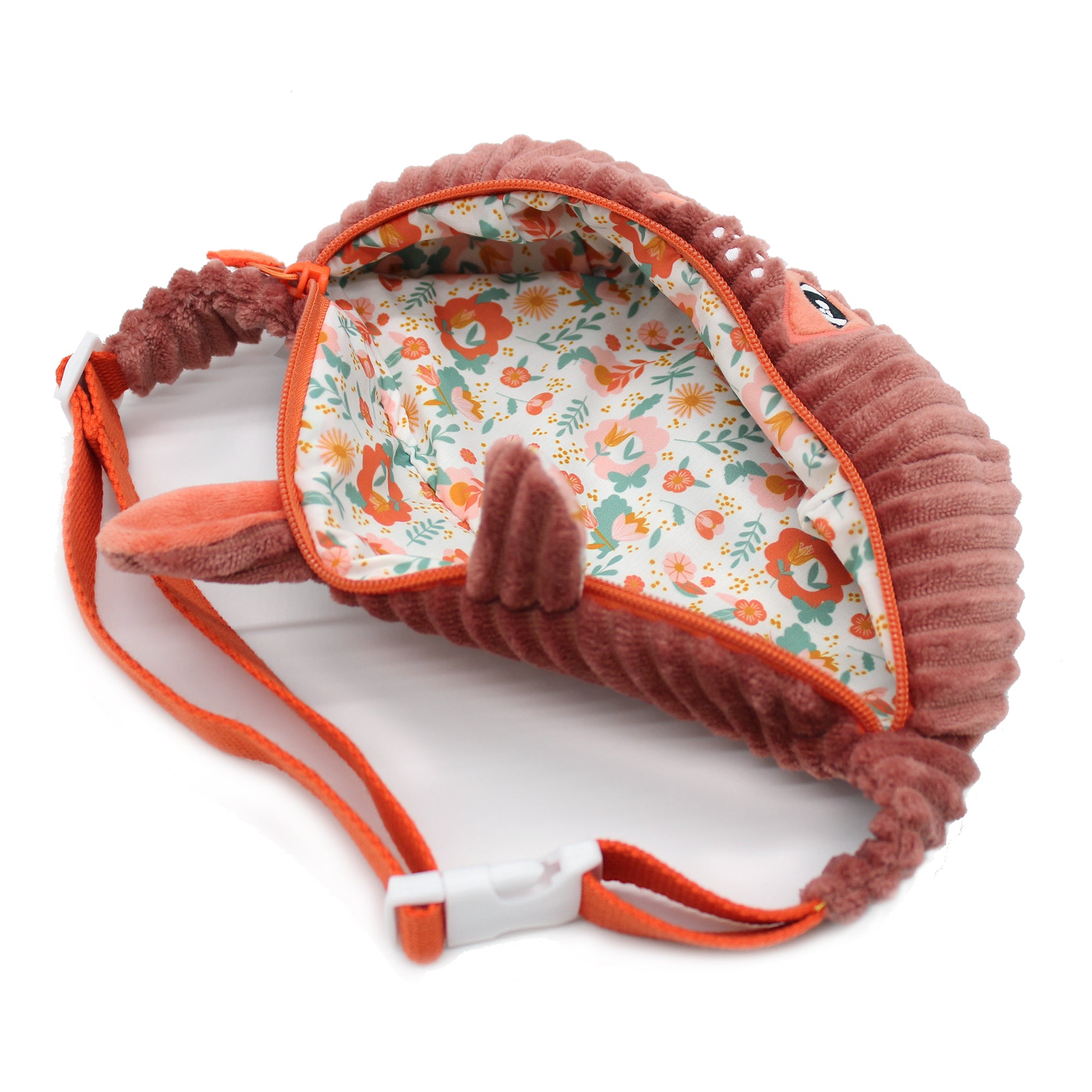 Les Deglingos Melimelos Cervo marsupio bambino terracotta velluto