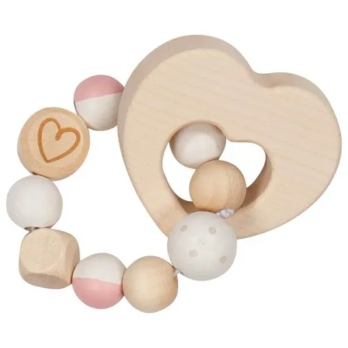 The Dida Cuore Sonaglio Legno Elastico Bianco