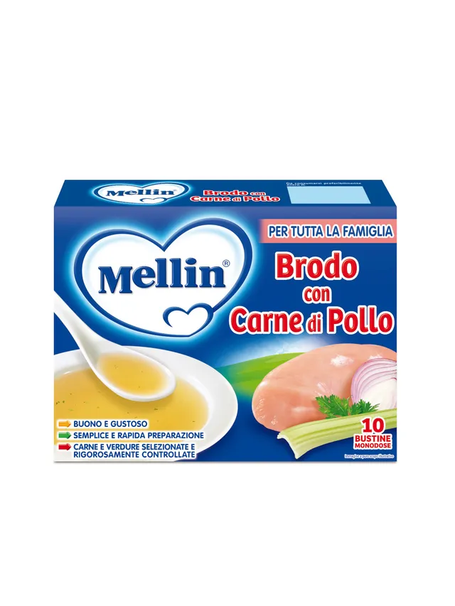 Mellin Pollo brodo solubile 10x5 g per pappe e famiglia