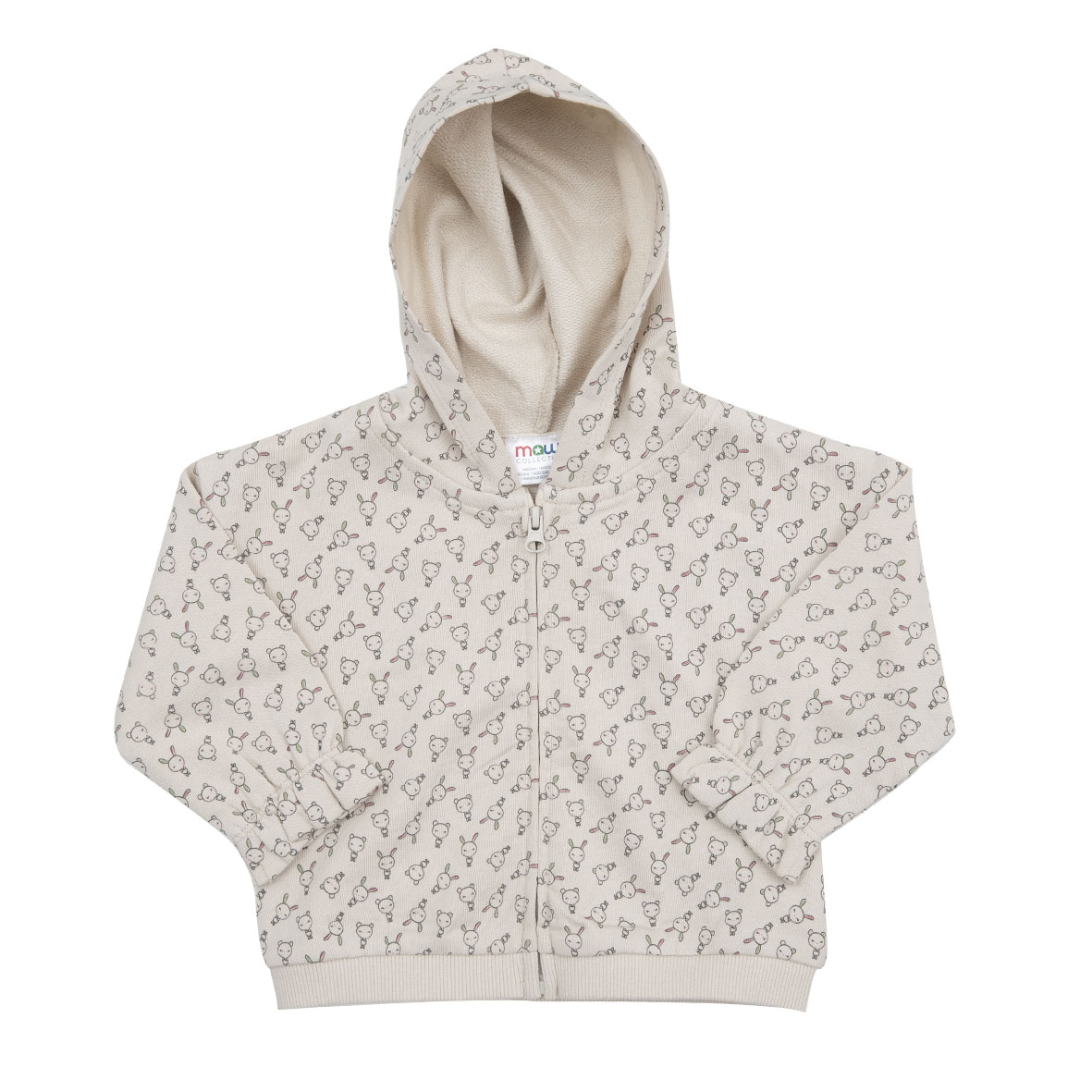 Toys Center Baby felpa bimba beige zip animaletti
