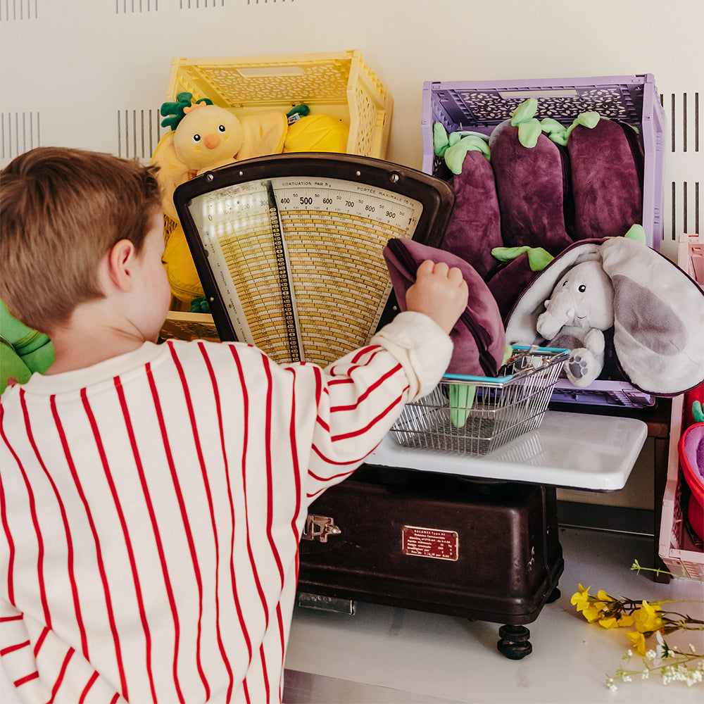 Les Déglingos Flipetz Velvet Peluche Elefante Melanzana 2 in 1