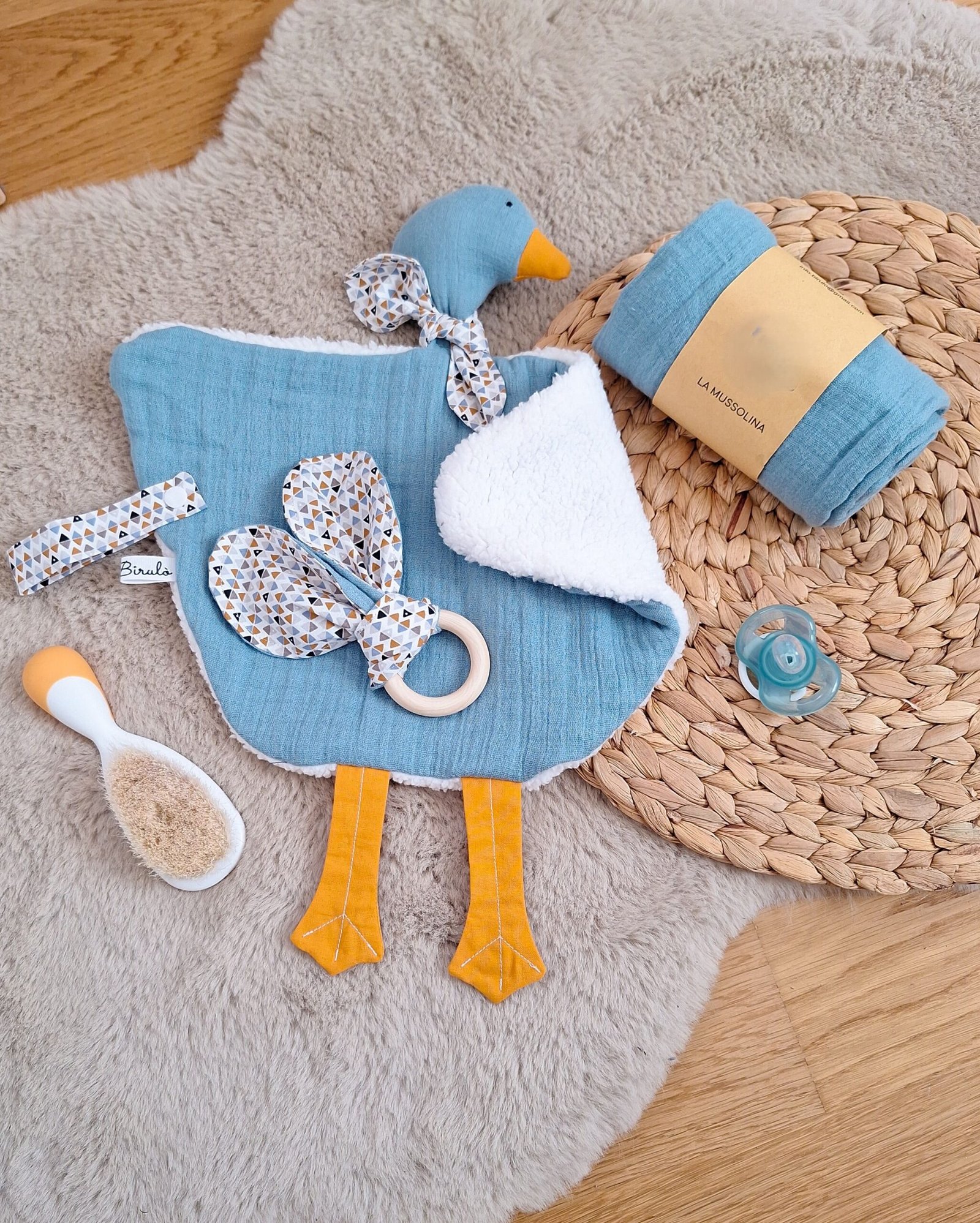 M'Amélie Creations Set Nascita Doudou Paperella 3 pezzi neonato