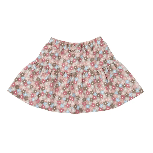 Mawi felpa stampata gonna bambina beige fiori con balza
