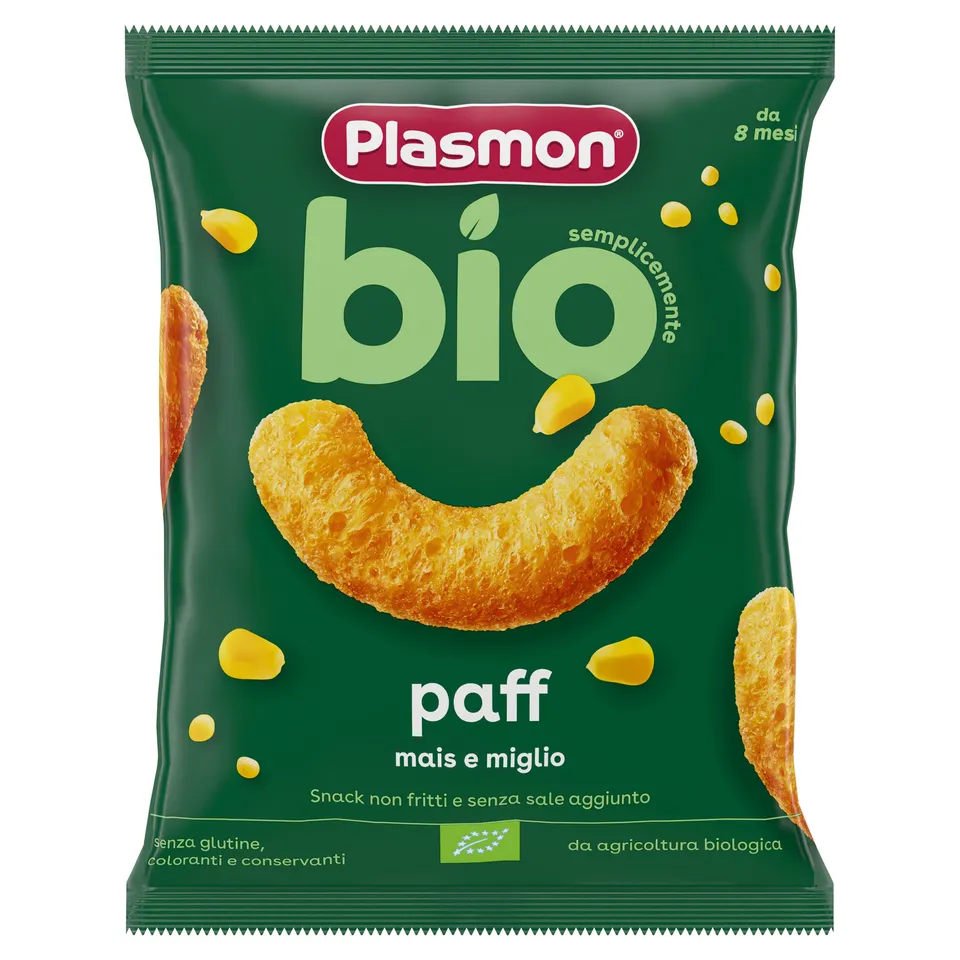Plasmon Paff Bio Snack Mais Miglio 15 gr Biologico