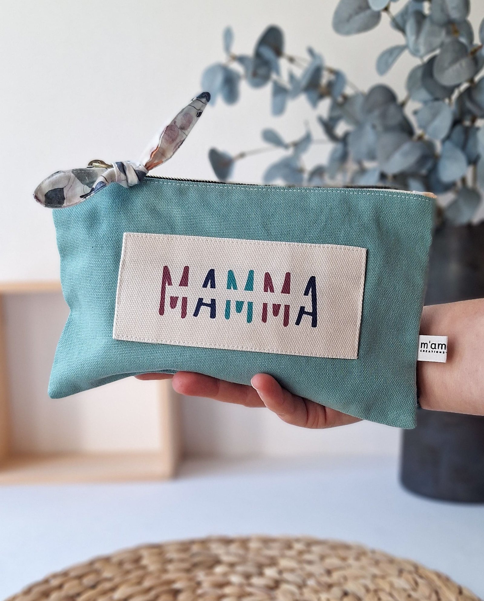 M'Amélie Pochette MAMMA Personalizzabile Colorata Cotone
