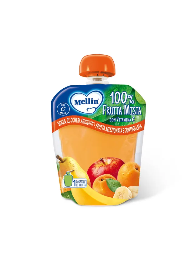 Mellin pouch frutta mista 90 g 100% frutta 6 mesi