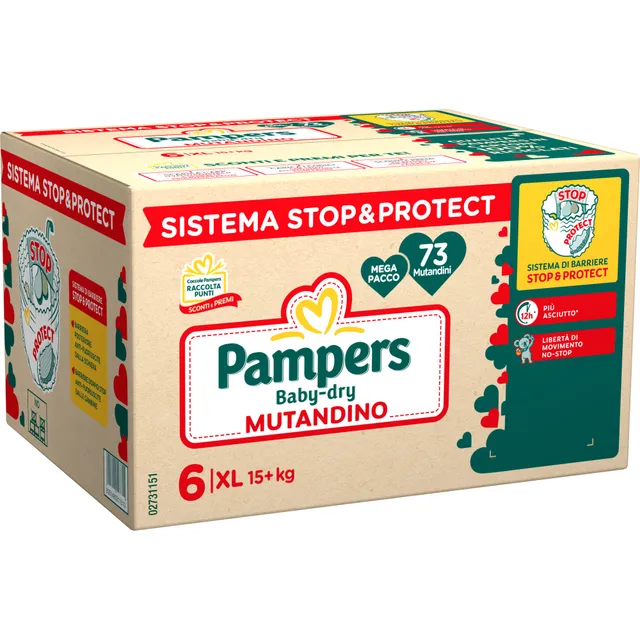 Pampers Baby-Dry mutandino taglia 6 73 pezzi 15+kg