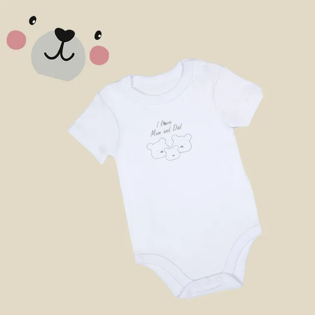 Toys Center Baby Mawi I Love Mum and Dad body manica corta cotone
