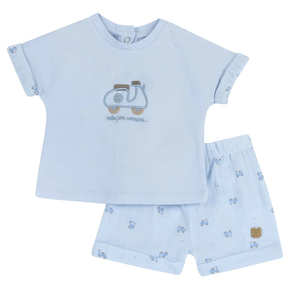 Chicco set maglietta e pantaloncini completo neonato lavabile