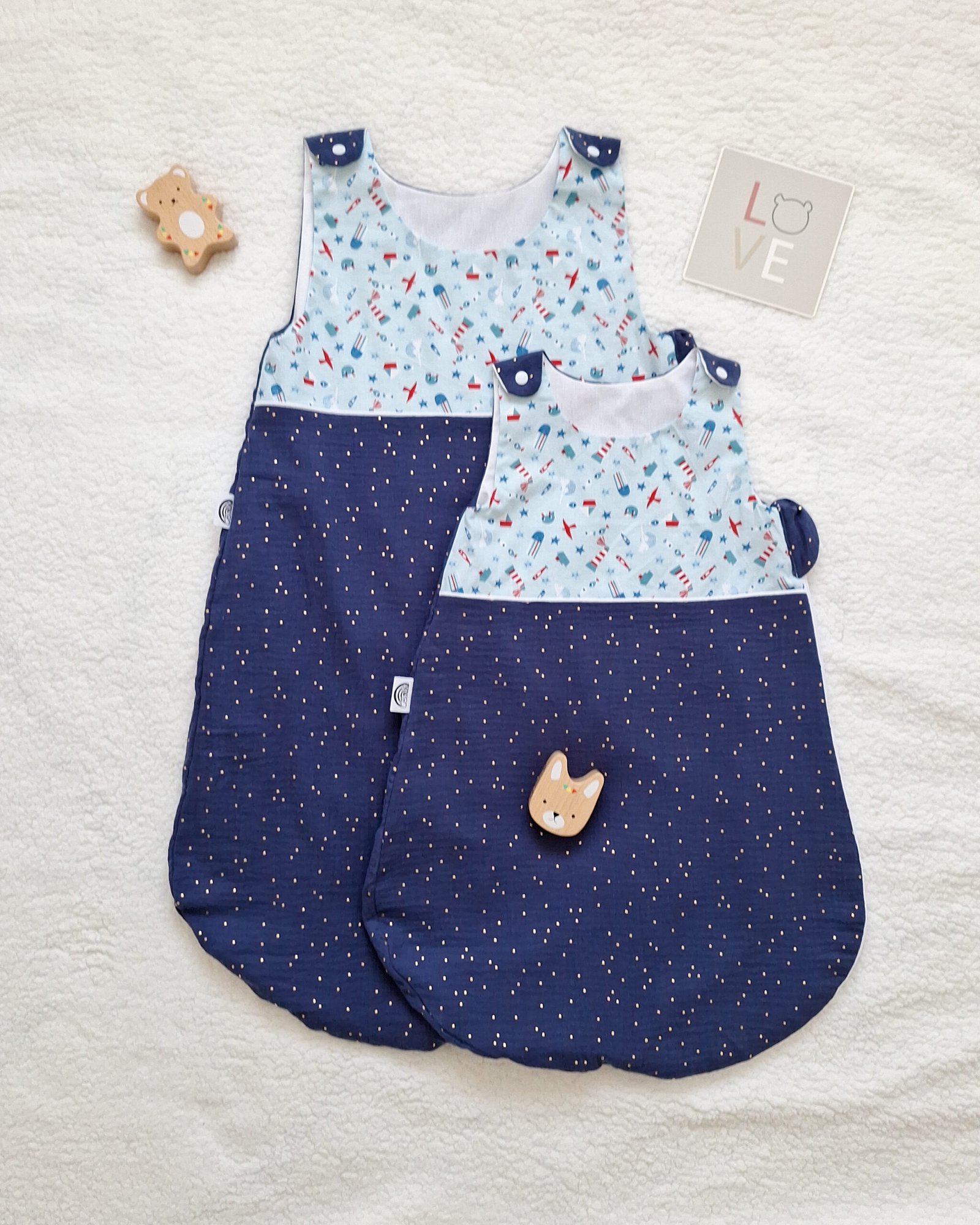 M'Amélie Creations Sacco Nanna Neonato Cotone Ricamato