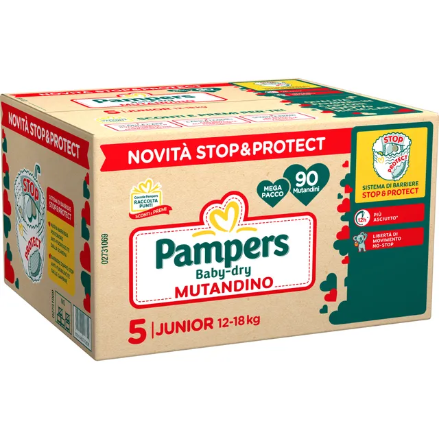 Pampers Baby Dry pannolini mutandina taglia 5 x90