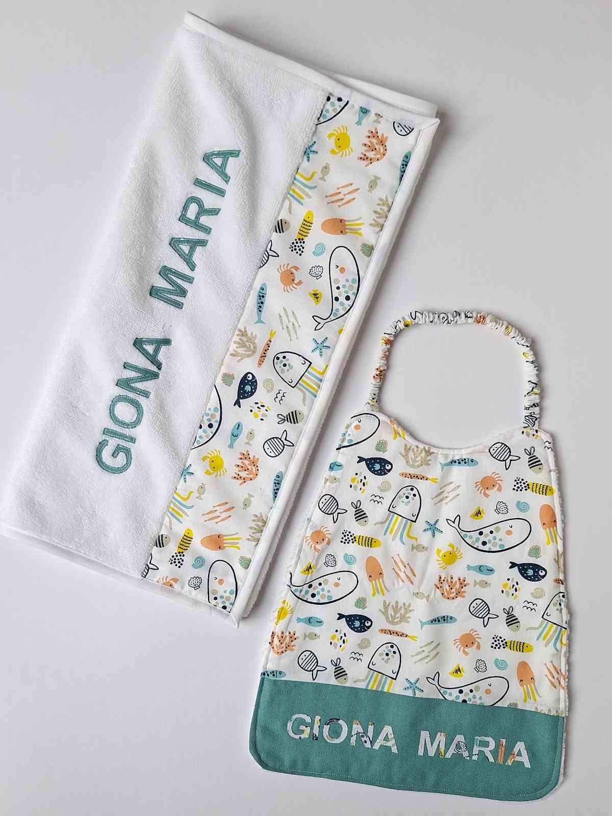 M'Amélie Creations Asciugamano Asilo Personalizzato Spugna Bambù