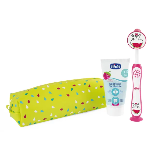 Chicco set igiene orale rosa 36m+ fragola