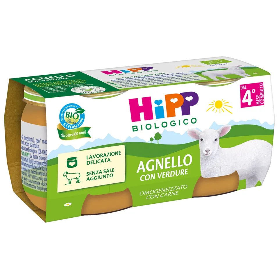 HiPP omogeneizzato agnello verdure 2x80g bio