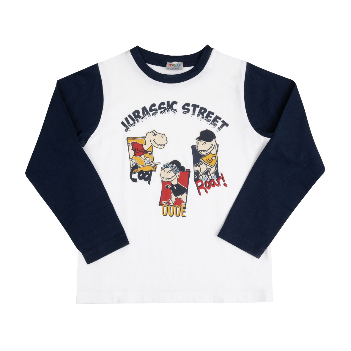 Maglia Bimbo Jersey Raglan bicolor bianca blu