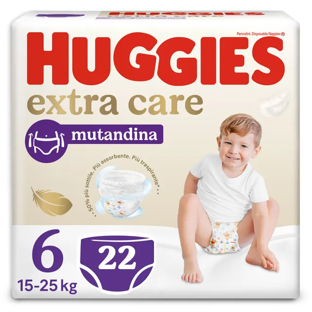 Huggies Extra Care pannolino mutandina tg 6 assorbente
