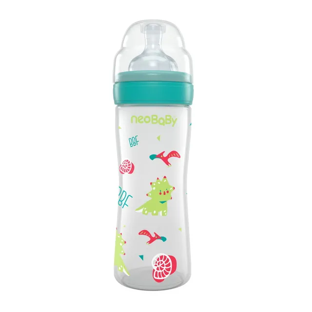 Neobaby Biberon Collo Largo 250 ml Verde Flusso Regolabile