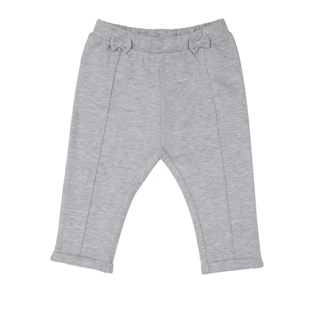 Mawi Pantalone Felpa Bimba Grigio Melange Fiocchi