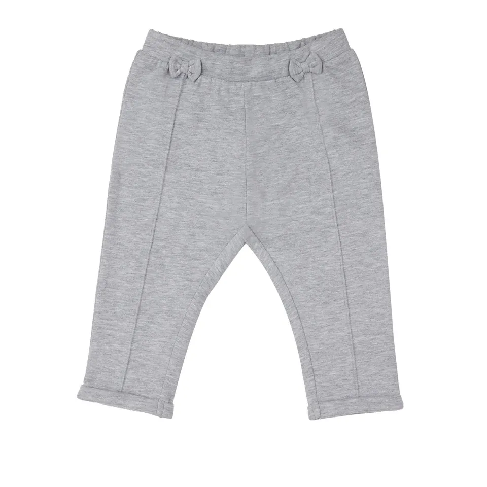 Mawi Pantalone Felpa Bimba Grigio Melange Fiocchi