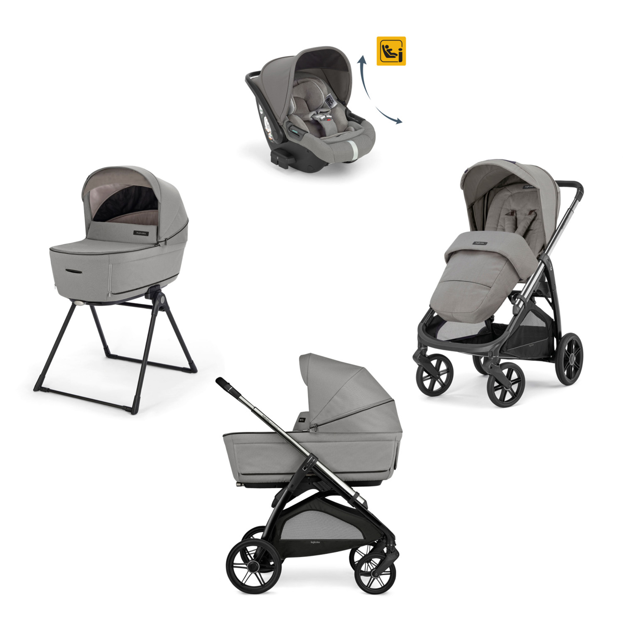 Inglesina Aptica System Quattro passeggino trio grigio 2025