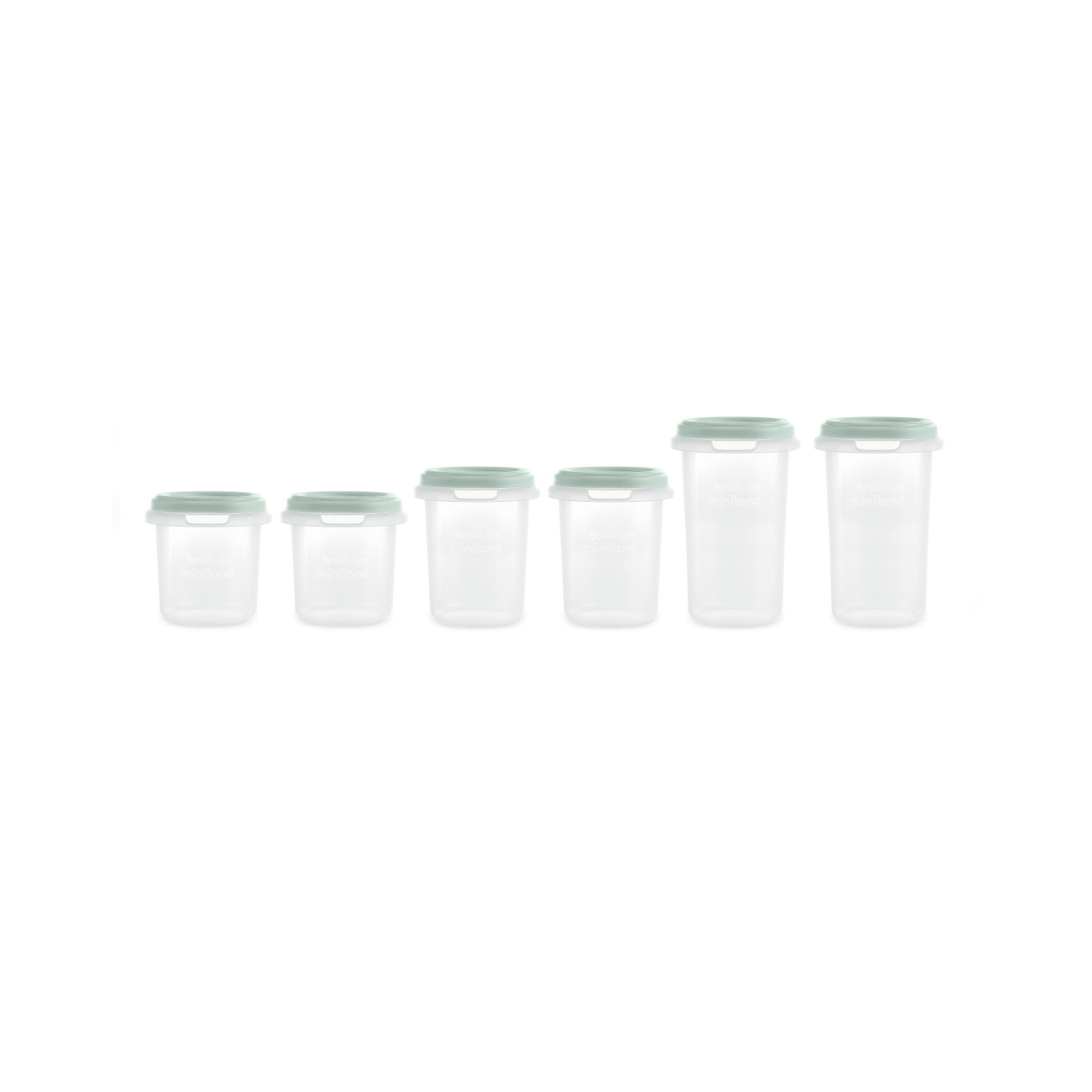 Miniland Set 6 contenitori ermetici mint latte materno 330 ml