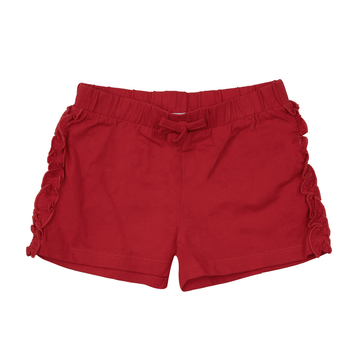 Shorts rossi bimba con frill tasche vita elasticizzata