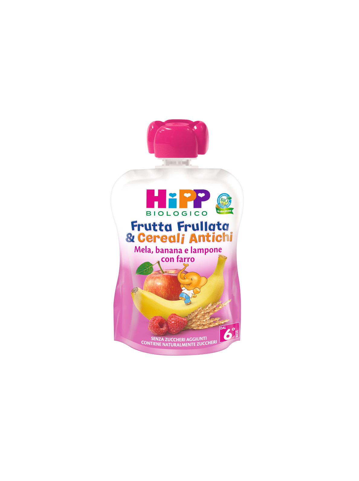 HiPP Mela Banana Lampone pouch frutta BIO 90 g 6+ mesi