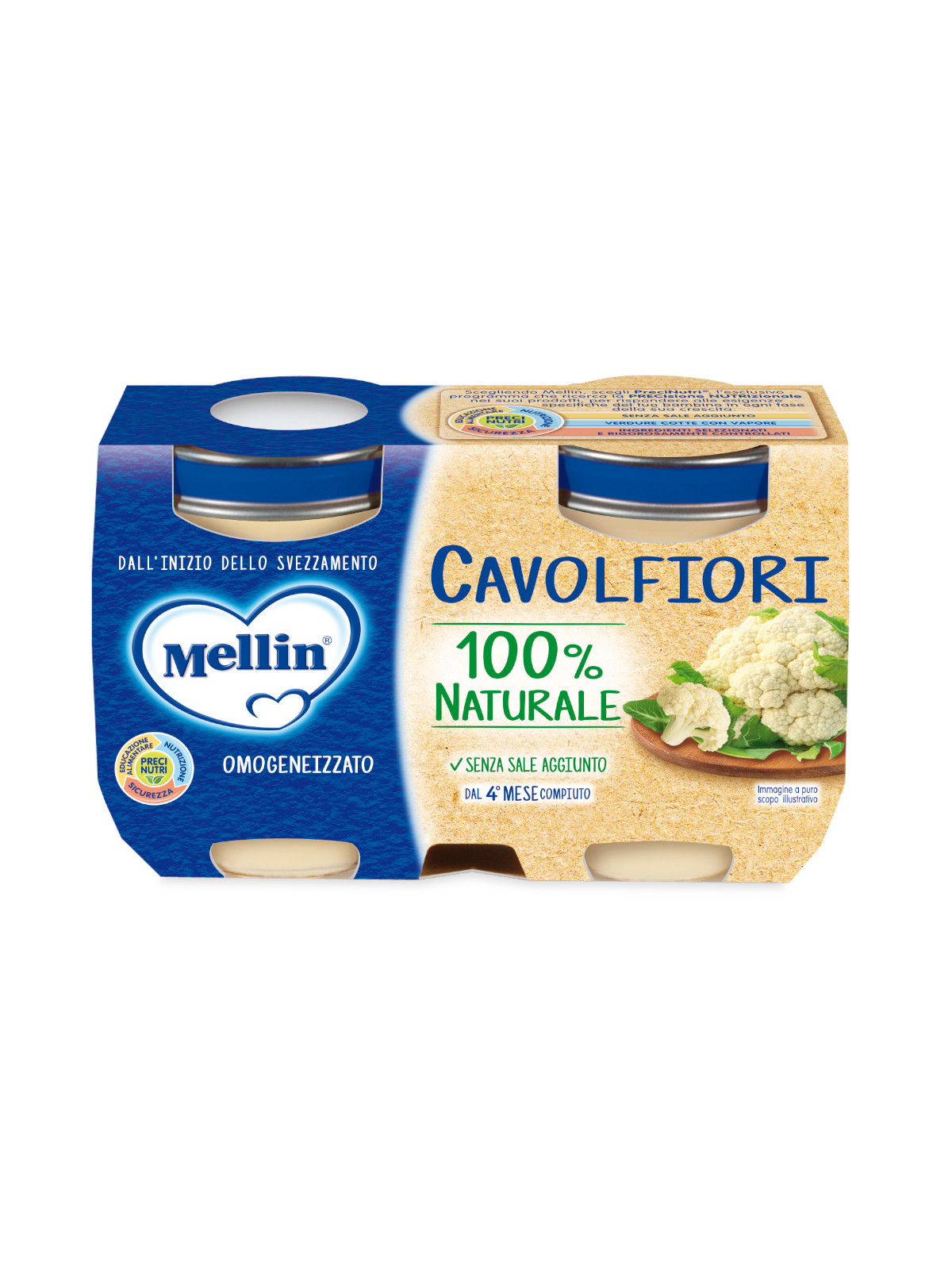Mellin omogeneizzato cavolfiori 2x125 g verdure