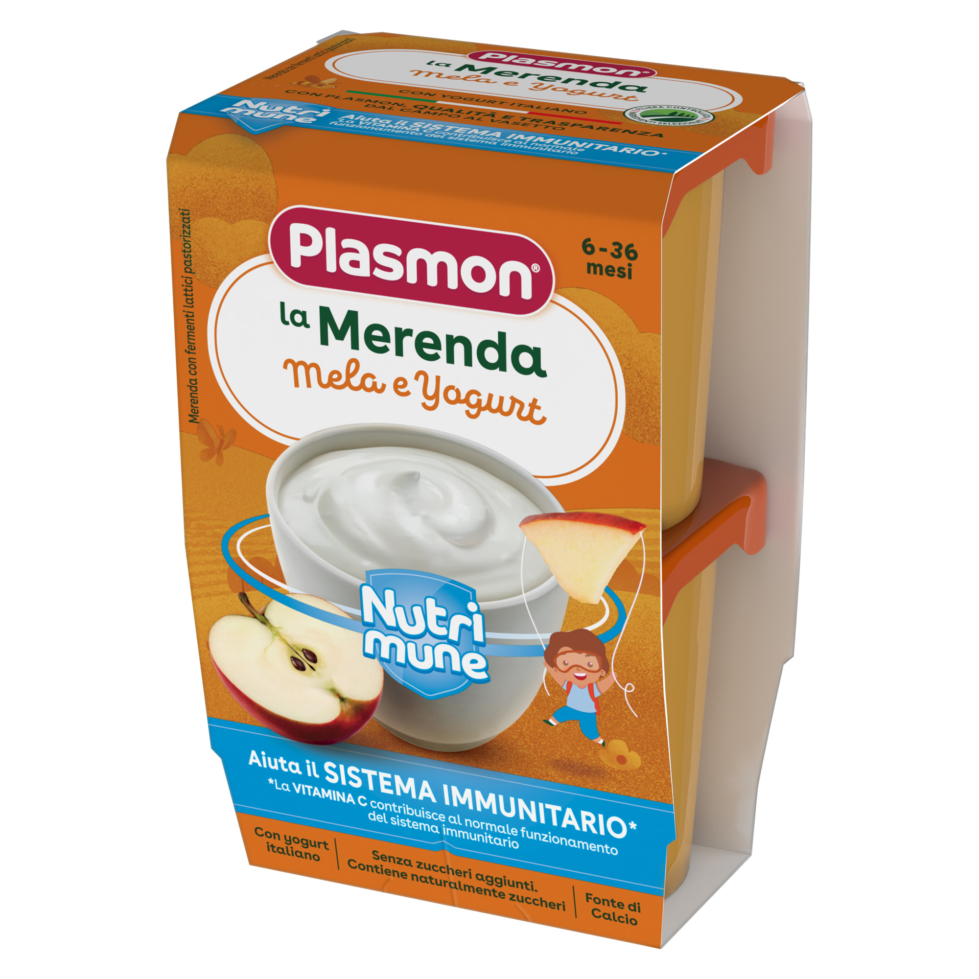 Plasmon Nutrimune merenda mela yogurt 2x120 g