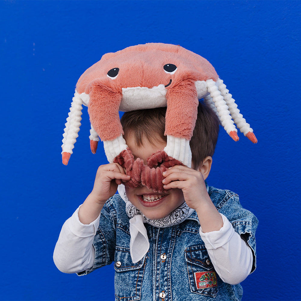 Les Deglingos Ptipotos Cassecou peluche granchio terracotta mamma