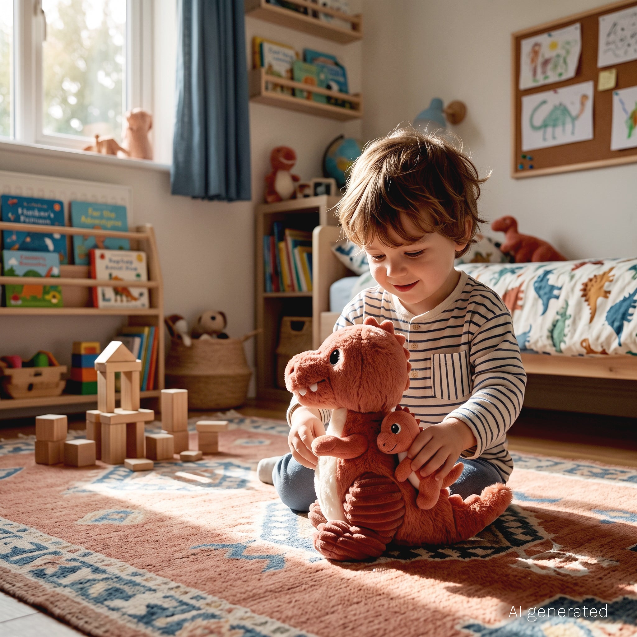 Les Déglingos Ptipotos Alex peluche mamma e bebè terracotta