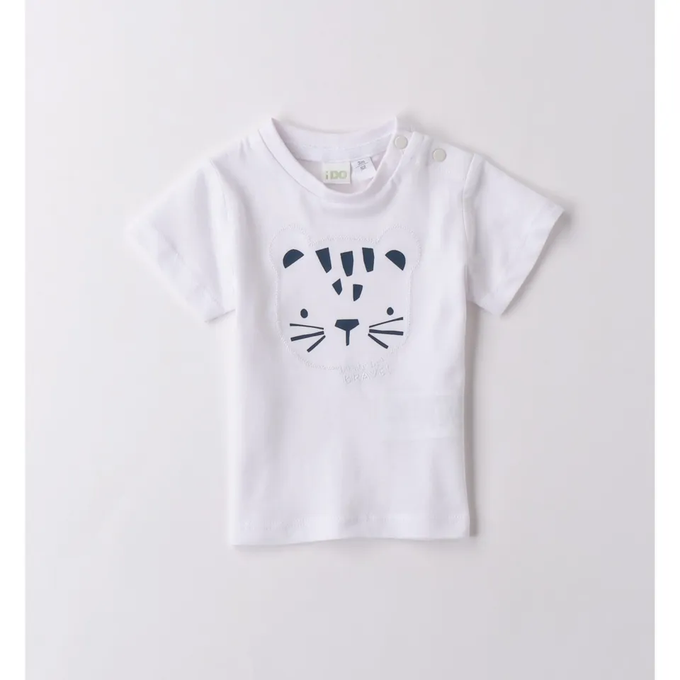 iDO t-shirt bimbo bianca cotone stampa tigre 1-24 mesi