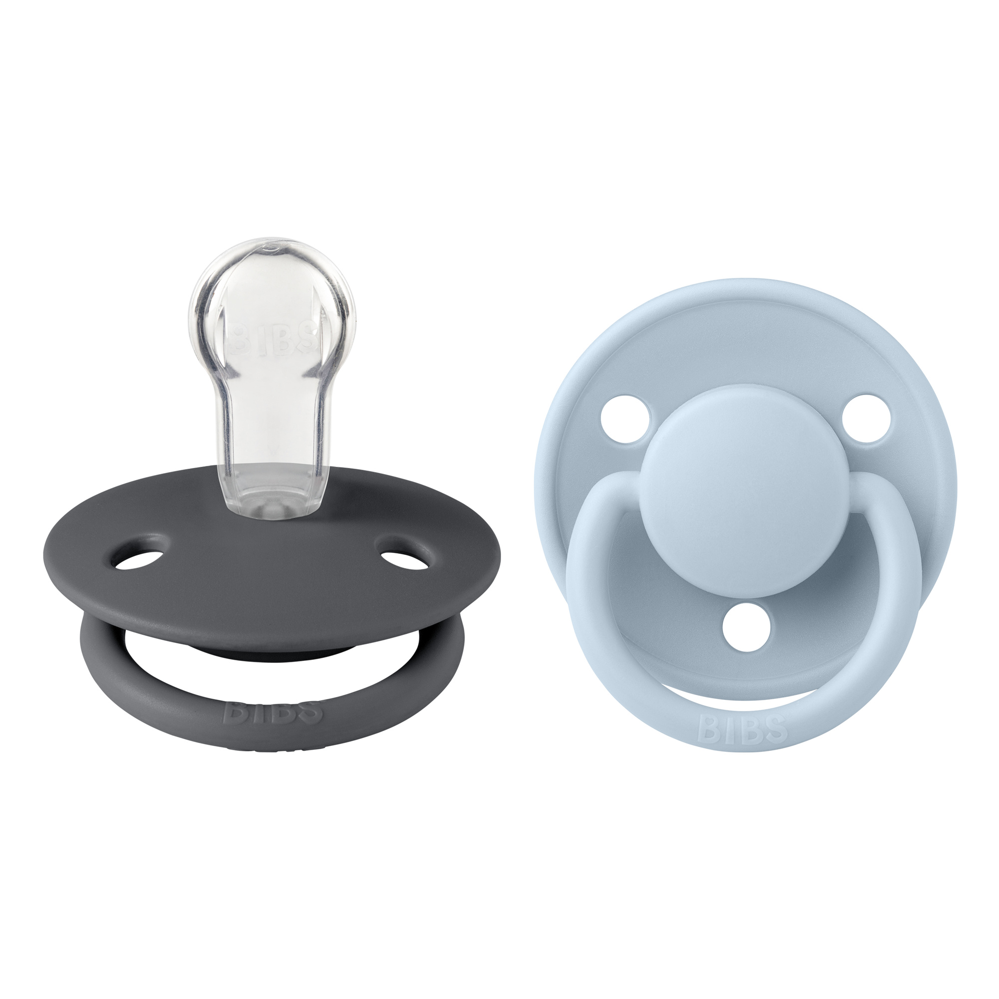 BIBS De Lux ciuccio silicone tondo baby blu 0-36 mesi