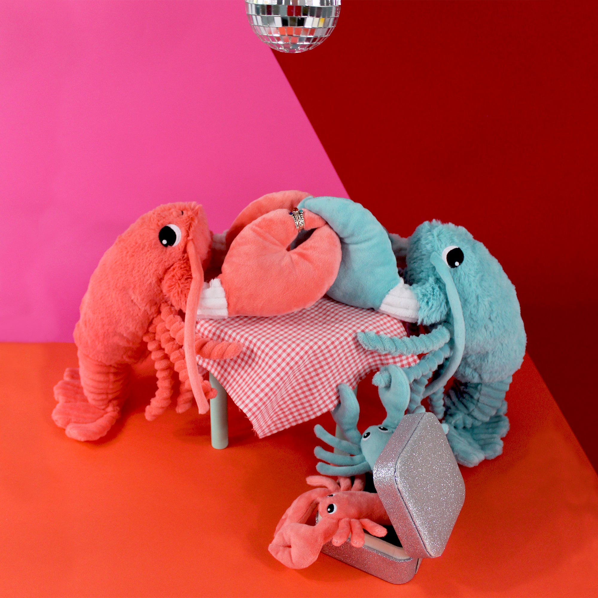 Les Deglingos Ptipotos Iloveyou Peluche Aragosta Blu 48 cm
