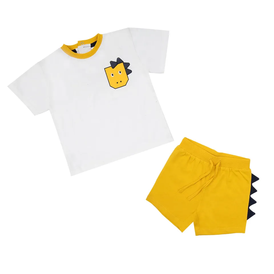 Toys Center Baby completino dino maglietta pantaloncino giallo