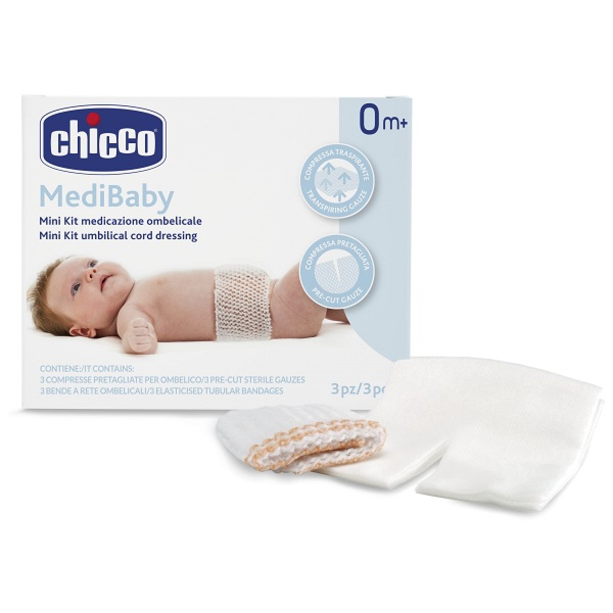 Chicco Mini Kit Medicazione Ombelicale Garze Sterili